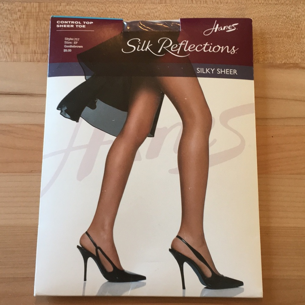 NWT - Hanes Control Top sheer Toe tights